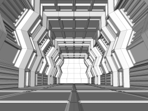 sci fi corridor Model 3D