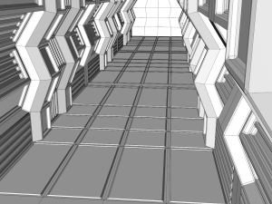 sci fi corridor Model 3D
