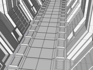 sci fi corridor 3D 模型