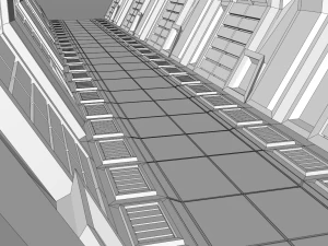 sci fi corridor 3D Model