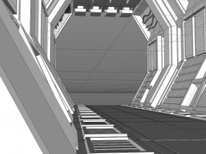 sci fi corridor 3D 模型