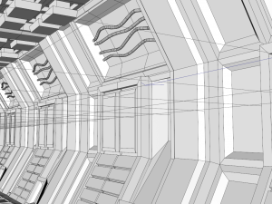 sci fi corridor 3D 模型