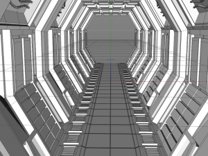 sci fi corridor 3D 模型