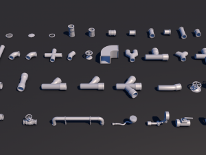 pipes 40 pieces 3D-Modell