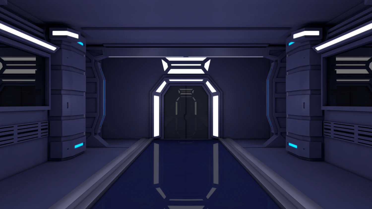 sci fi corridor 3D Model .c4d .max .obj .3ds .fbx .stl .blend