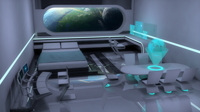 Sci Fi Room Model 3D .c4d .max .obj .3ds .fbx .stl .blend 