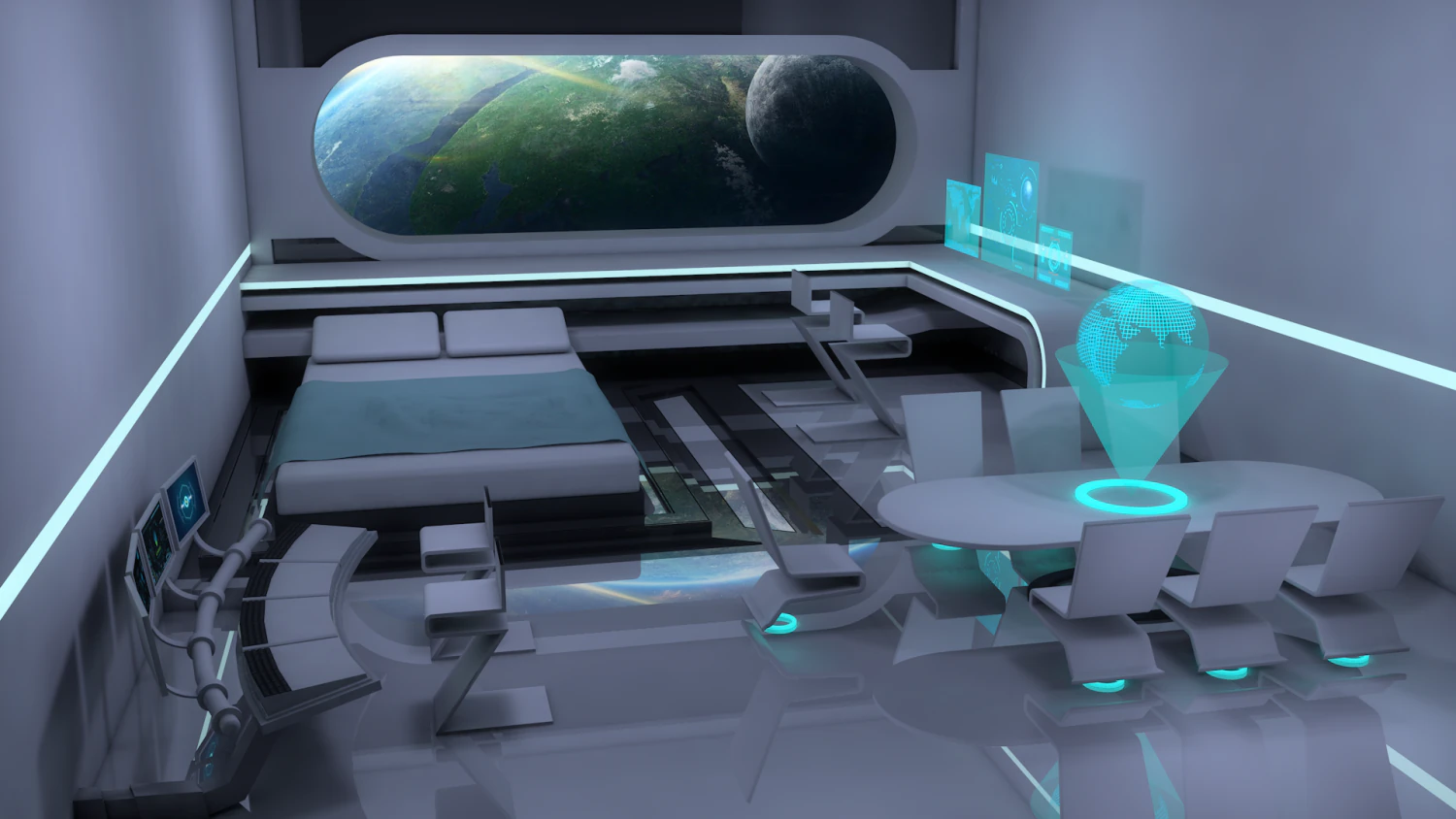 Sci Fi Room 3D Model .c4d .max .obj .3ds .fbx .stl .blend 