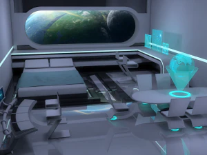 Sala de ciencia ficci&oacute;n Modelo 3D