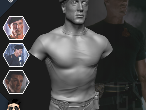 JOHN SPARTAN SYLVESTER STALLONE - DEMOLITION MAN 3D Model