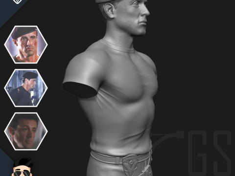JOHN SPARTAN SYLVESTER STALLONE - DEMOLITION MAN Modelo 3D