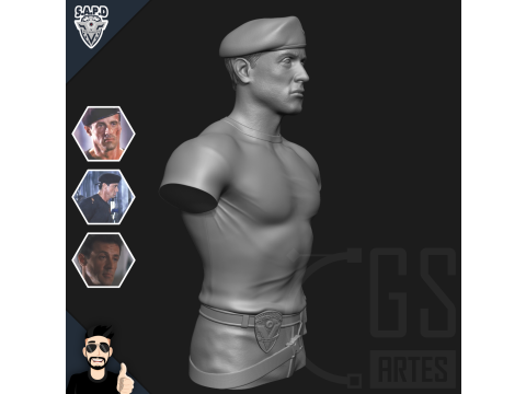 JOHN SPARTAN SYLVESTER STALLONE - DEMOLITION MAN Modelo 3D