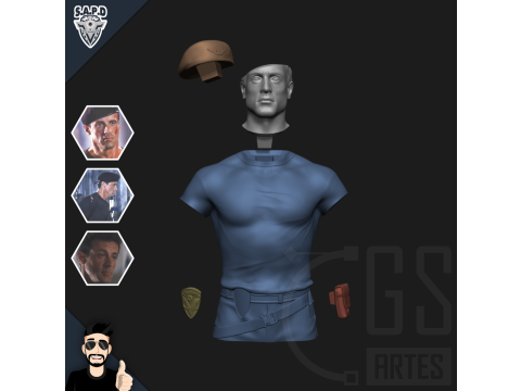 JOHN SPARTAN SYLVESTER STALLONE - DEMOLITION MAN Modelo 3D