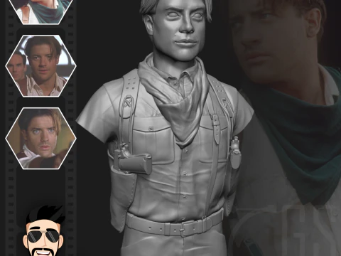 リック・オコネル - ブレンダン・フレイザー - ミイラ 3Dモデル