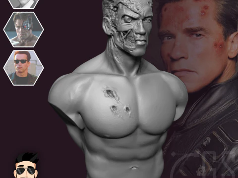 T800 - ARNOLD SCHWARZENEGGER TERMINATOR 3D Model