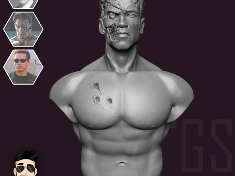 T800 - ARNOLD SCHWARZENEGGER TERMINATOR Model 3D