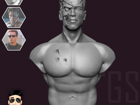 T800 - ARNOLD SCHWARZENEGGER TERMINATOR 3D Model