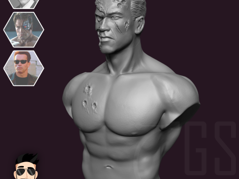 T800 - ARNOLD SCHWARZENEGGER TERMINATOR Model 3D