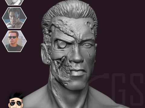 T800 - ARNOLD SCHWARZENEGGER TERMINATOR 3D Model