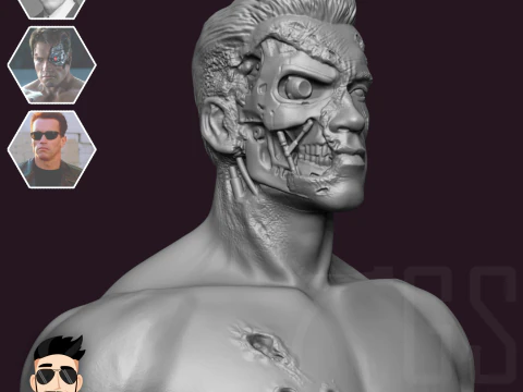 T800 - ARNOLD SCHWARZENEGGER TERMINATOR 3D Model