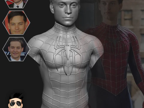 トビー・マグワイア - スパイダーマン - 3D プリント 3Dモデル