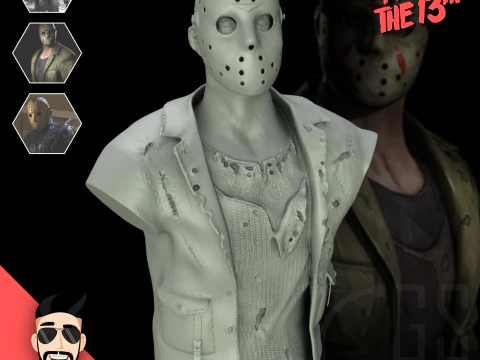 ジェイソン・ボーヒーズ - 胸像 - 13 日の金曜日 - 3D プリント 3Dモデル