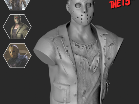 JASON VORHEES - BUST - FRIDAY THE 13TH - 3D PRINT Model 3D