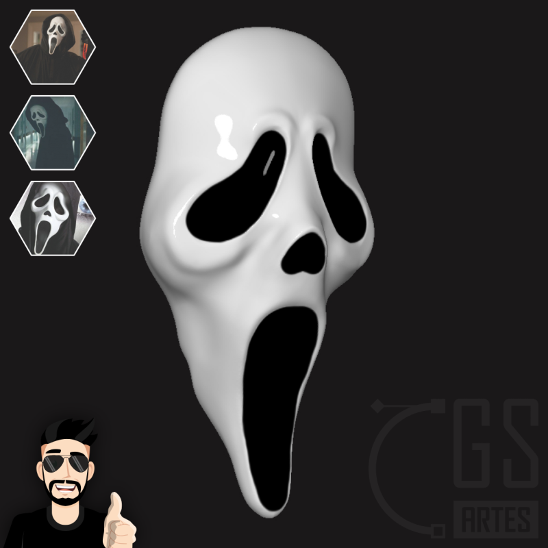 GHOSTFACE - MASK Modello di stampa 3D .c4d .max .obj .3ds .fbx .stl .blend 
