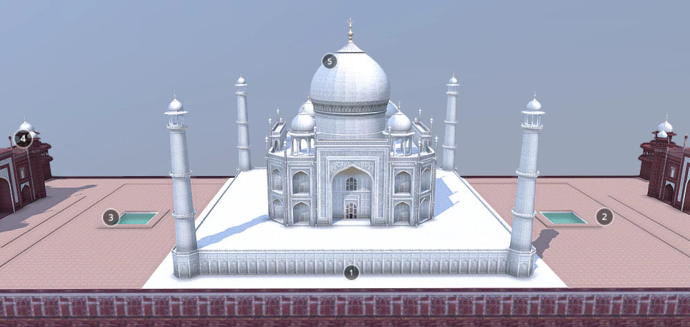taj mahal 3D Print Model .c4d .max .obj .3ds .fbx .stl .blend 
