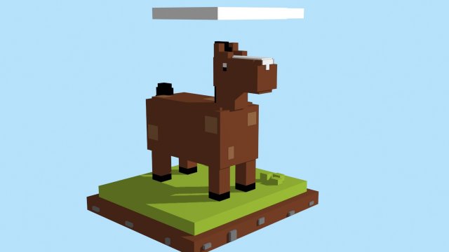 voxel horse - model 1 3D Model .c4d .max .obj .3ds .fbx .stl .blend 