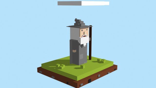 voxel gandalf model 3D Model .c4d .max .obj .3ds .fbx .stl .blend 