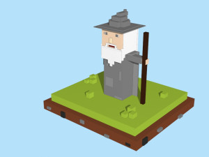 voxel gandalf model 3D Model