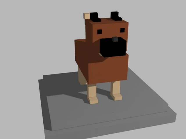 voxel dog - model 1 3D Model .c4d .max .obj .3ds .fbx .stl .blend