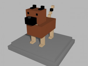 voxel dog - model 1 Modelo 3D