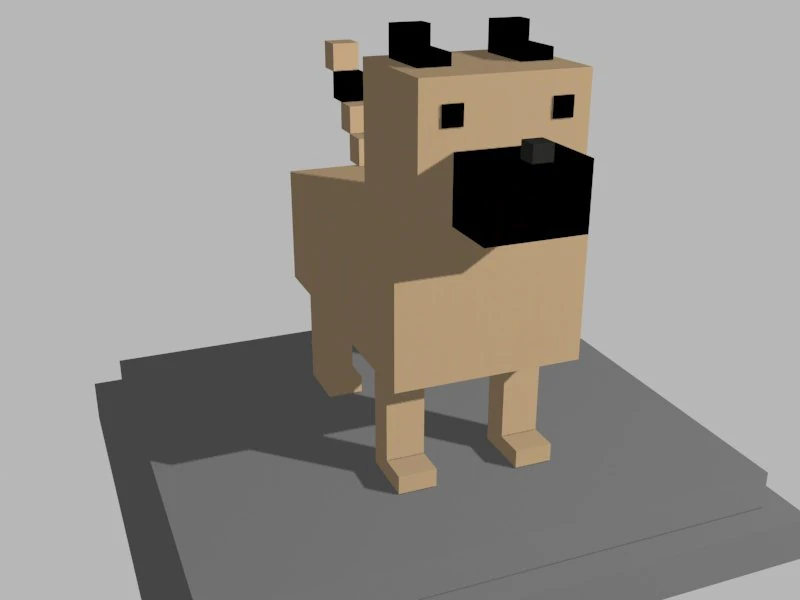 voxel dog - model 2 3D Model .c4d .max .obj .3ds .fbx .stl .blend 
