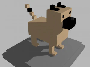 voxel dog - model 2 3D Model