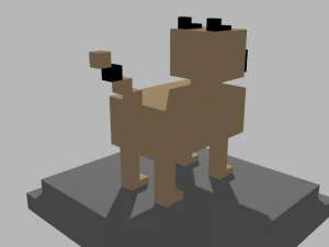 voxel dog - model 2 3D Model