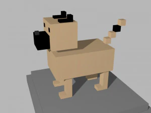 voxel dog - model 2 3D Model