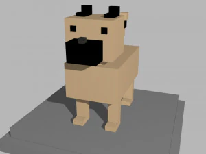 voxel dog - model 2 3D Model