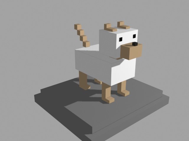 voxel dog - model 3 Model 3D .c4d .max .obj .3ds .fbx .stl .blend