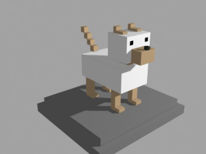 voxel dog - model 3 3D Model