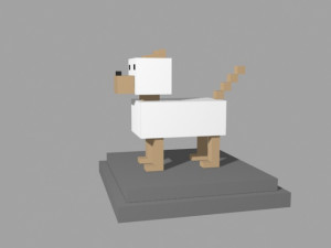 voxel dog - model 3 Model 3D