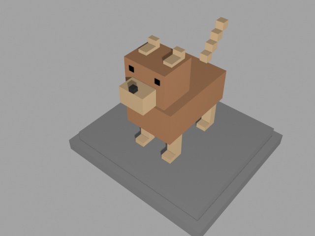 voxel dog - model 4 Modelo 3D .c4d .max .obj .3ds .fbx .stl .blend 