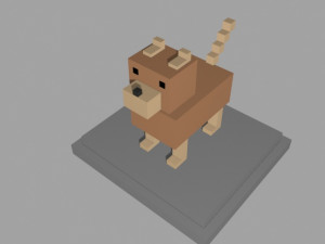 voxel dog - model 4 3D Model
