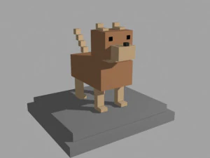 voxel dog - model 4 3D Model