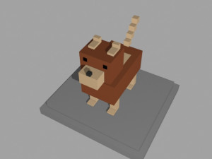 voxel dog - model 5 3D Model