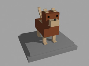 voxel dog - model 5 3D Model