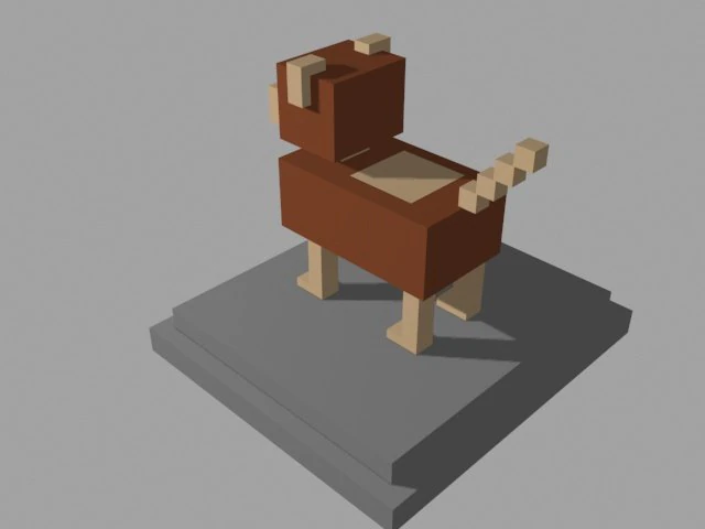 voxel dog - model 6 3D Model .c4d .max .obj .3ds .fbx .stl .blend 