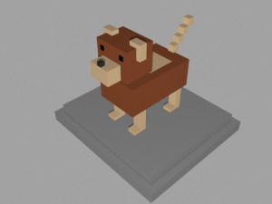 voxel dog - model 6 3D Модель