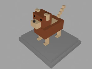 voxel dog - model 6 3D Model