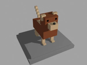 voxel dog - model 6 3D Model